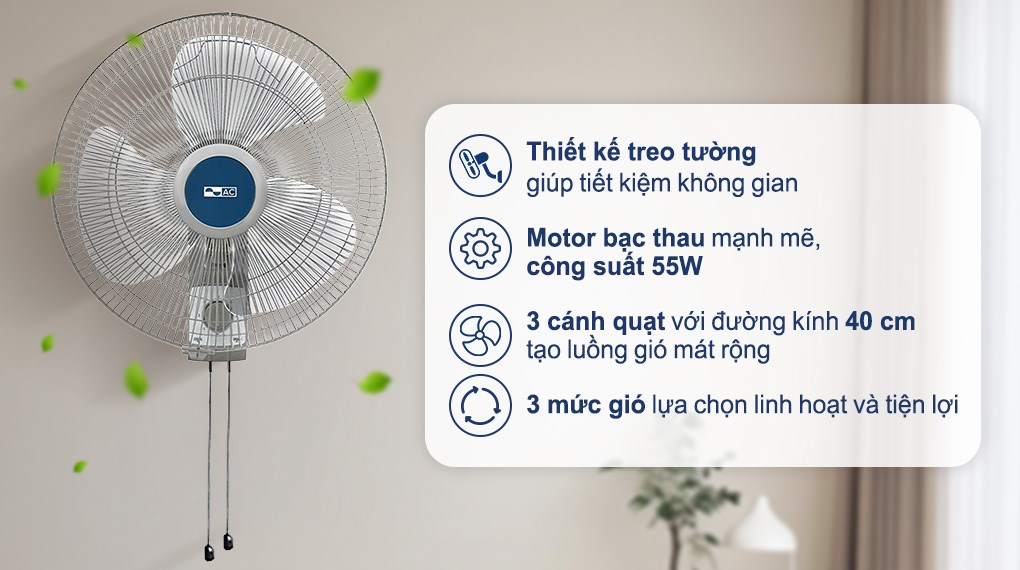Quạt treo tường AC 3 cánh AWF03A163 55W