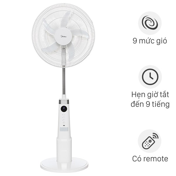 Quạt sạc điện Midea 5 cánh MFS180D0BPW 30W