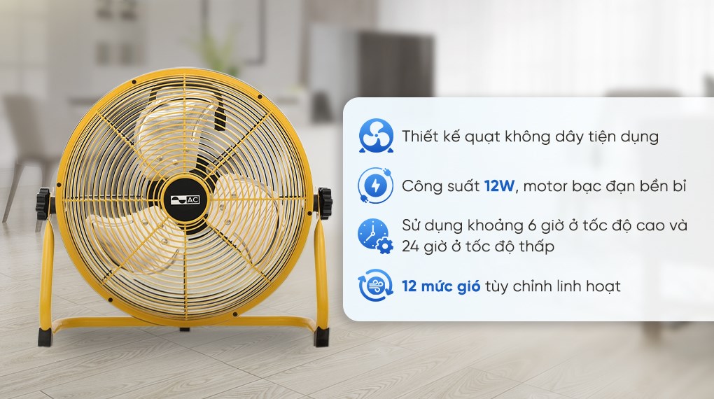 Quạt sạc điện AC 3 cánh ARF01D123 12W