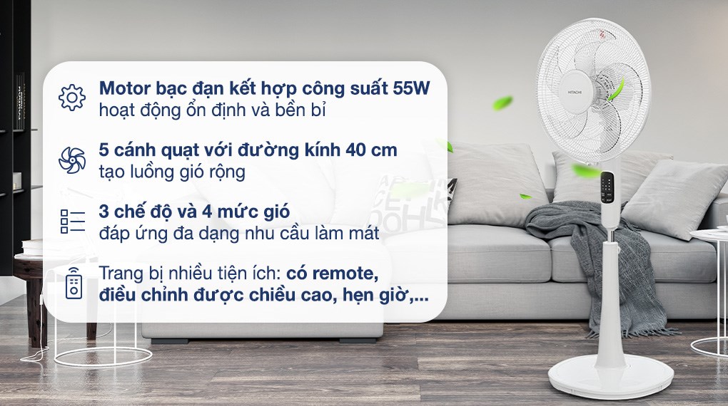 Quạt đứng Hitachi LF-A6RCWN 55W