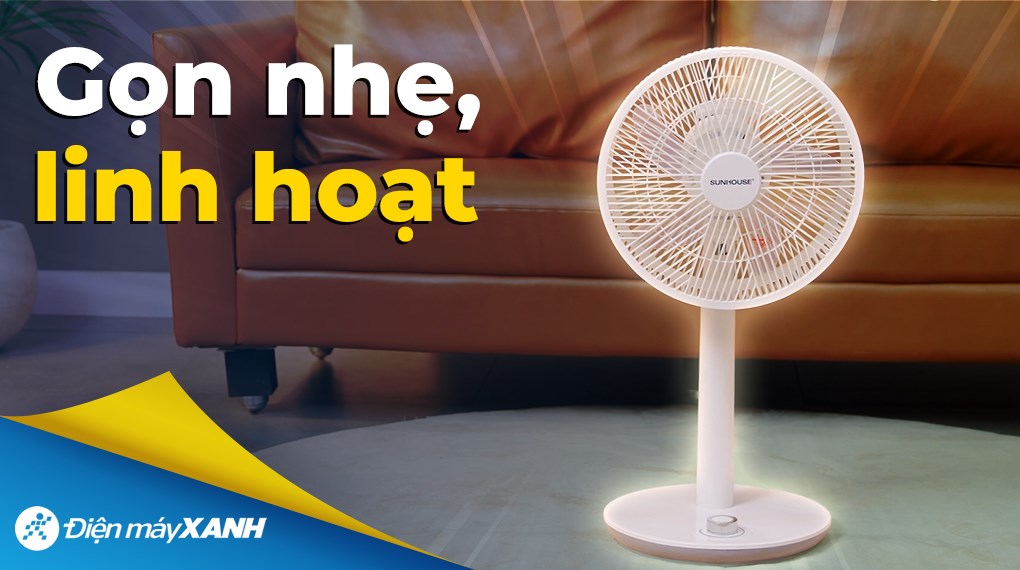 Quạt sạc điện Sunhouse 5 cánh SHD7221 15W