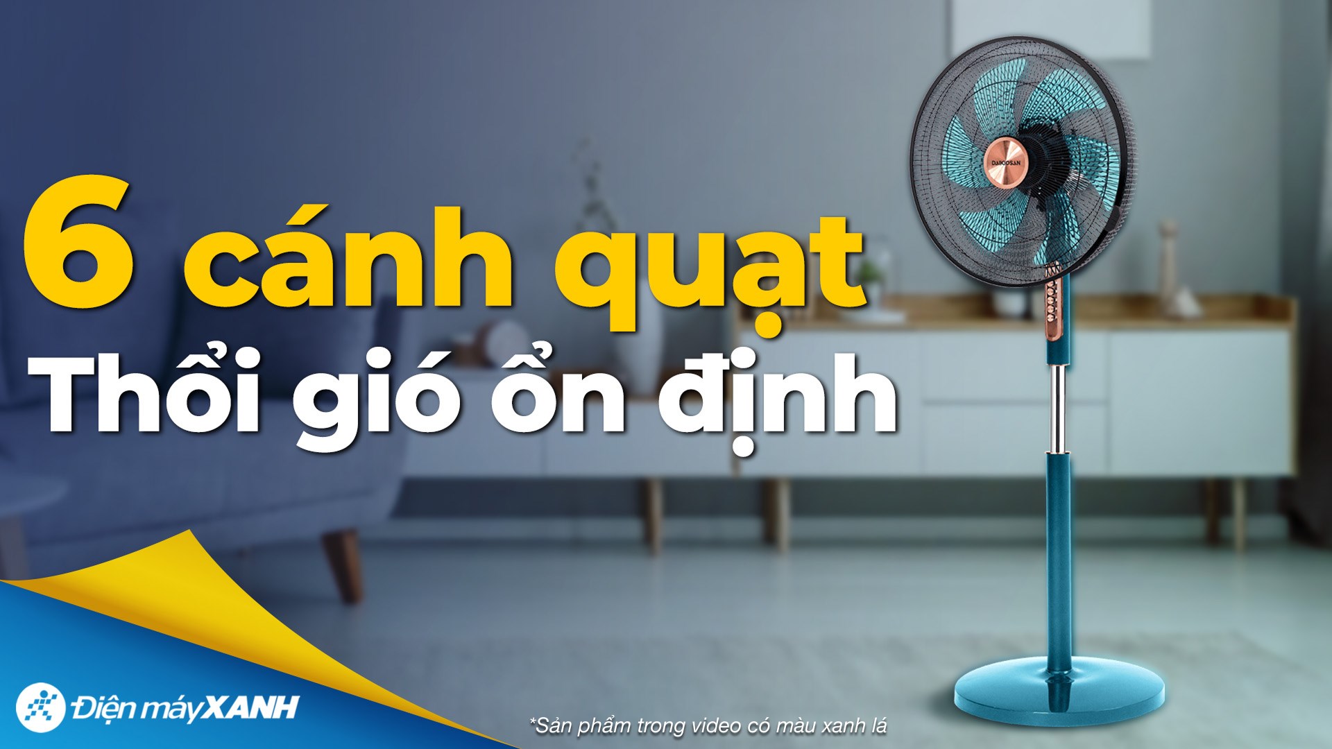 Quạt đứng Daikiosan 6 cánh DQ102 70W - Xanh lá