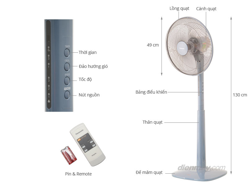 Thông số kỹ thuật Quạt cây Panasonic F409KB