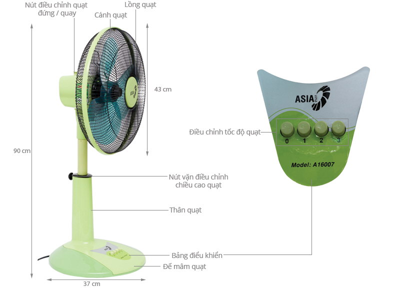 Quạt lửng Asia A16007
