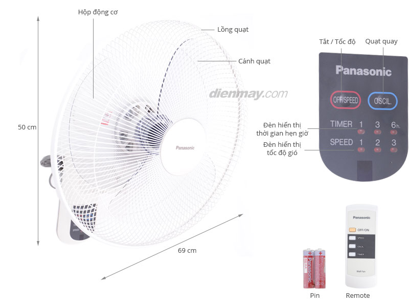 Thông số kỹ thuật Quạt treo Panasonic F-409MG