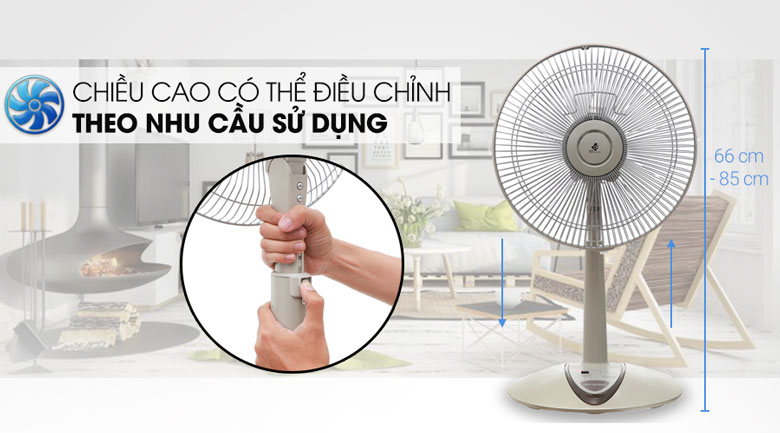 Quạt đứng KDK P30KH - Thiết kế chiều cao linh hoạt 