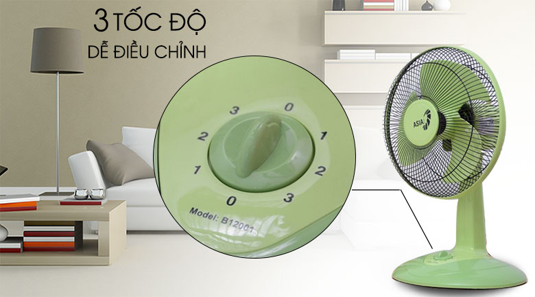 Quạt bàn Asia B12001 lá mạ
