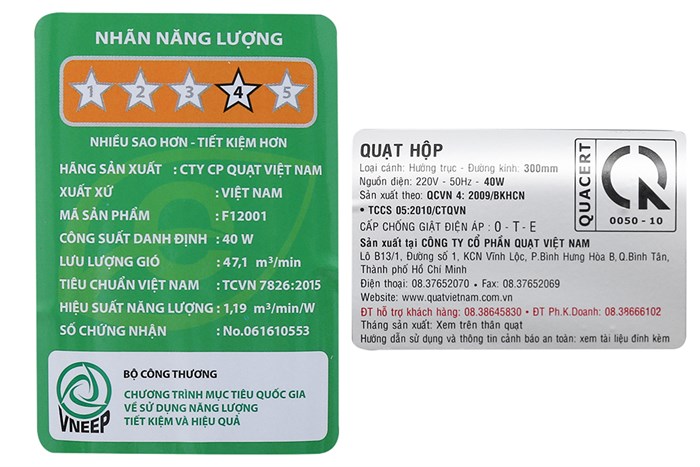 Quạt hộp Asia F12001 Màu Xám