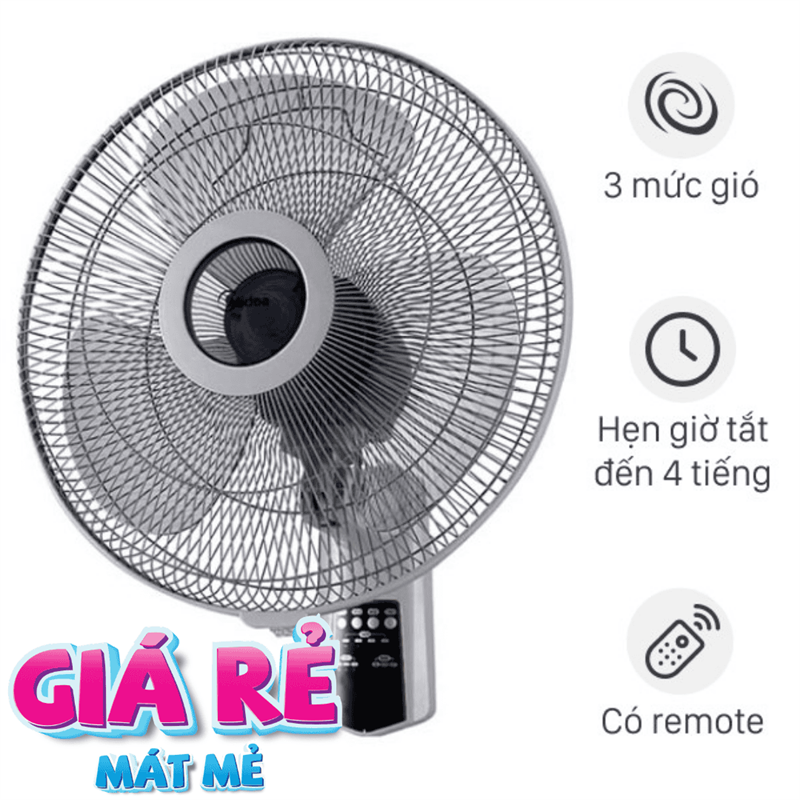 Quạt treo tường Midea  3 cánh FW40 7JR 55W