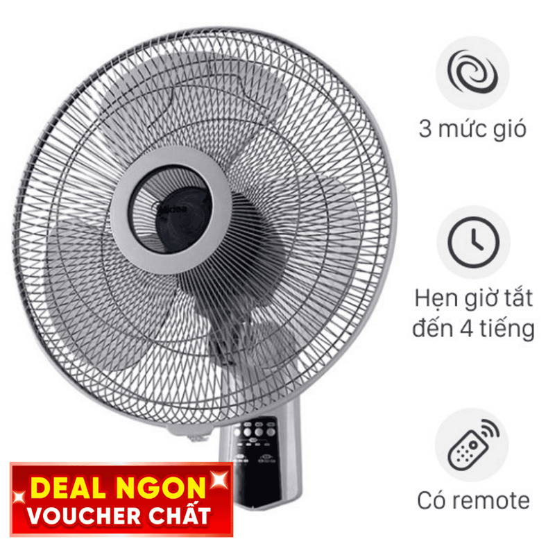 Quạt treo tường Midea  3 cánh FW40 7JR 55W