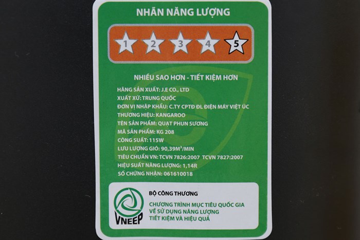 Quạt phun sương Kangaroo KG208 Màu Vàng đồng