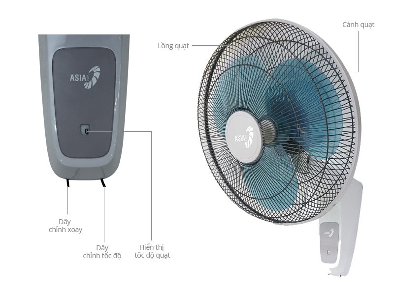 Quạt treo Asia L16017 Xám