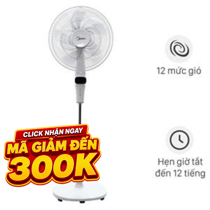 Quạt đứng Midea  5 cánh DC inverter FS40-15DR 55W