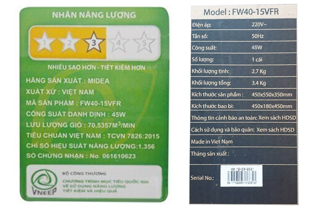Quạt treo tường Midea 3 cánh FW40-15VFR 45W - 7