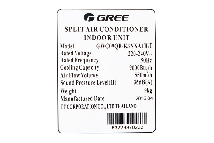 Máy lạnh Gree 1HP GWC09QB-K3NNA1H Màu Trắng