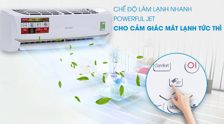 Công nghệ Powerful Jet - Máy lạnh Sharp 1 HP AH-A9UEW Công nghệ Powerful Jet - Máy lạnh Sharp 1 HP AH-A9UEW