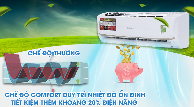 Chế độ thường duy trì nhiệt độ - Máy lạnh Sharp 1 HP AH-A9UEW Chế độ thường duy trì nhiệt độ - Máy lạnh Sharp 1 HP AH-A9UEW