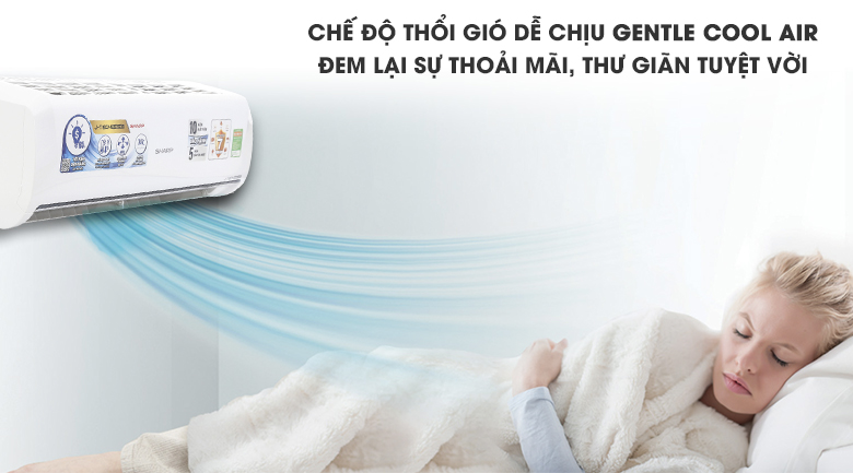 Chế độ Gentle Cool Air - Máy lạnh Sharp inverter 53854 AH-X12UEW