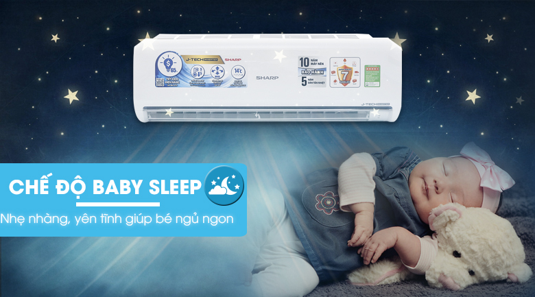 Chế độ Baby Sleep - Máy lạnh Sharp inverter 53854 AH-X12UEW