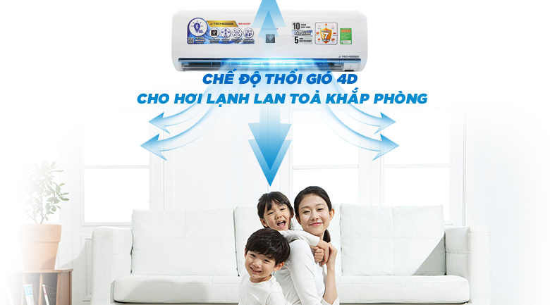 Máy lạnh Sharp inverter 1 HP AH-XP10UHW