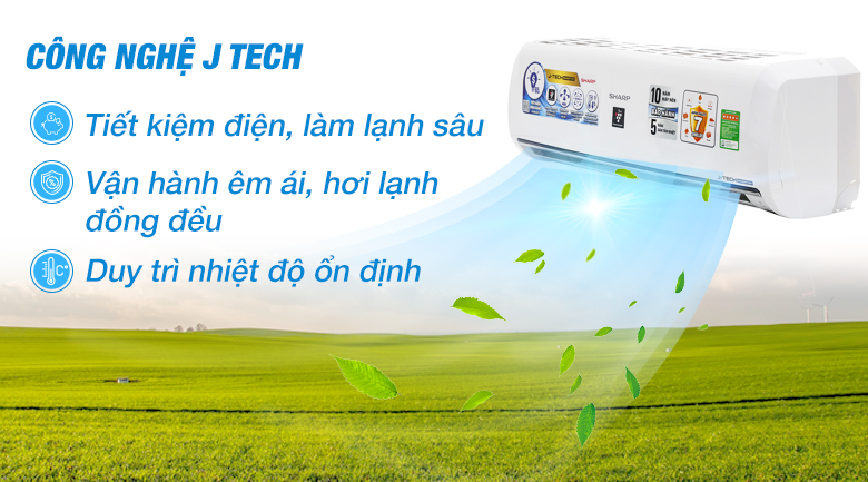 Máy lạnh Sharp inverter 1 HP AH-XP10UHW