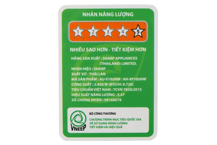 Máy lạnh Sharp inverter 1 HP AH-XP10UHW Màu Trắng