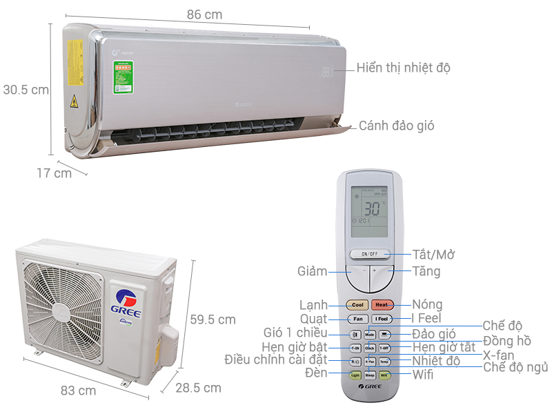 Máy lạnh Gree wifi inverter 2 HP GWC18UC-S6DNA4A
