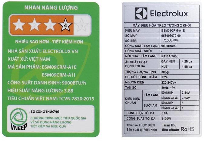 Máy lạnh Electrolux 1HP ESM09CRM-A1 Màu Trắng