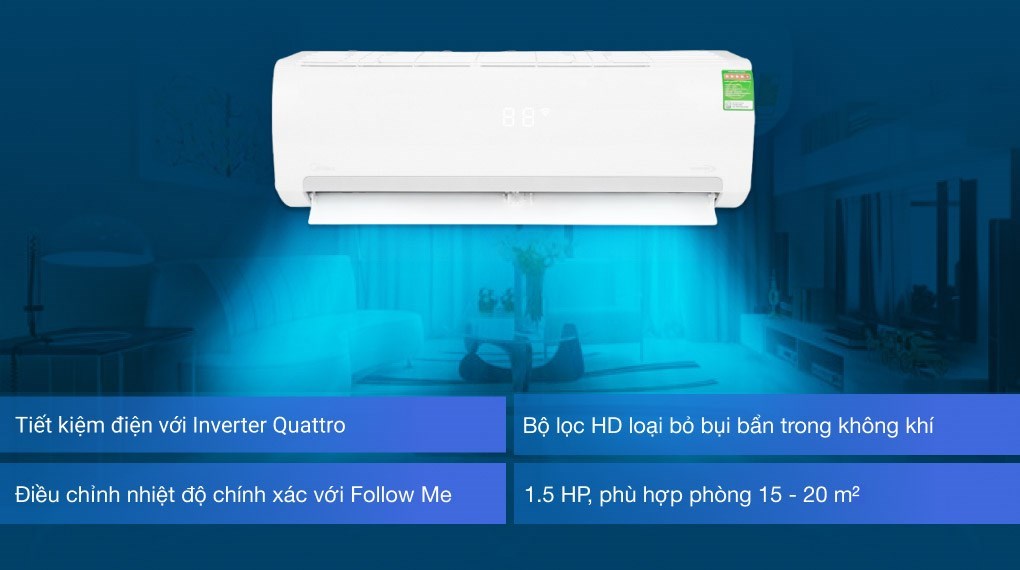 Máy lạnh Midea Inverter 1.5 HP MSMAIII-13CRDN1