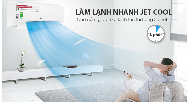 Làm lạnh nhanh - Máy lạnh LG Wifi Inverter 1 HP V10API