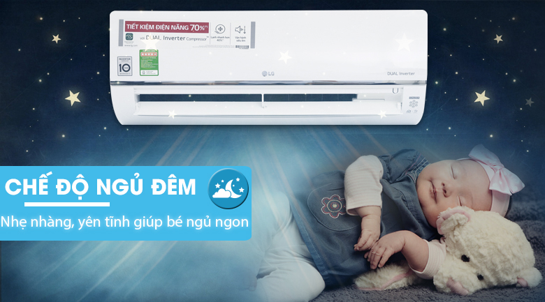 Chế độ ngủ đêm - Máy lạnh LG Wifi Inverter 1.5 HP V13API