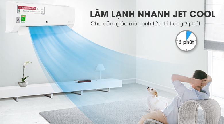 Làm lạnh nhanh - Máy lạnh LG Inverter 1 HP V10ENF