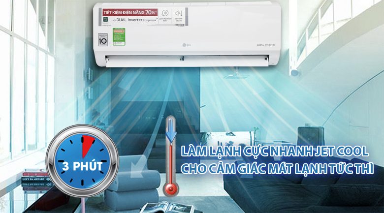 Jet cool - Máy lạnh LG Inverter 1 HP V10ENV