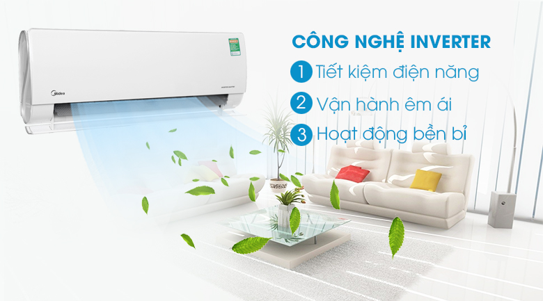 Công nghệ Inverter - Máy lạnh 2 chiều Midea Inverter Wifi 1 HP MSMT-10HRFN8