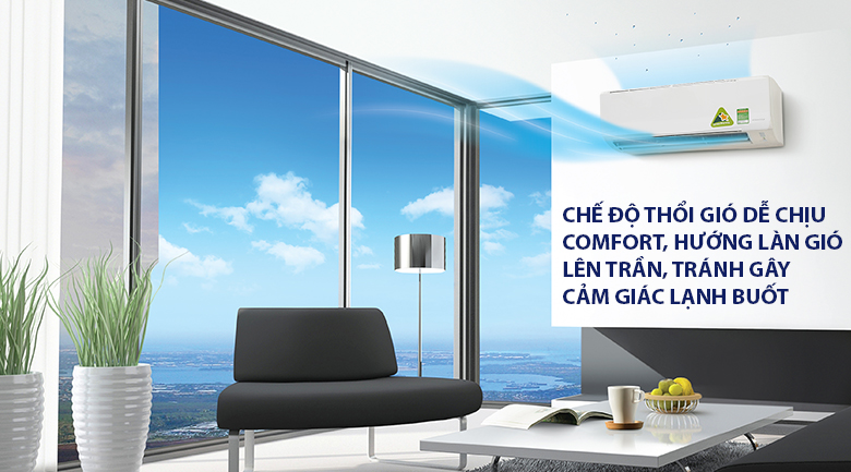 Hướng gió thổi dễ chịu - Máy lạnh Daikin Inverter 1 HP FTKQ25SVMV Hướng gió thổi dễ chịu - Máy lạnh Daikin Inverter 1 HP FTKQ25SVMV