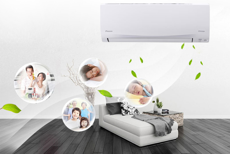 Hướng gió thổi dễ chịu - Máy lạnh Daikin Inverter 1 HP FTKQ25SVMV