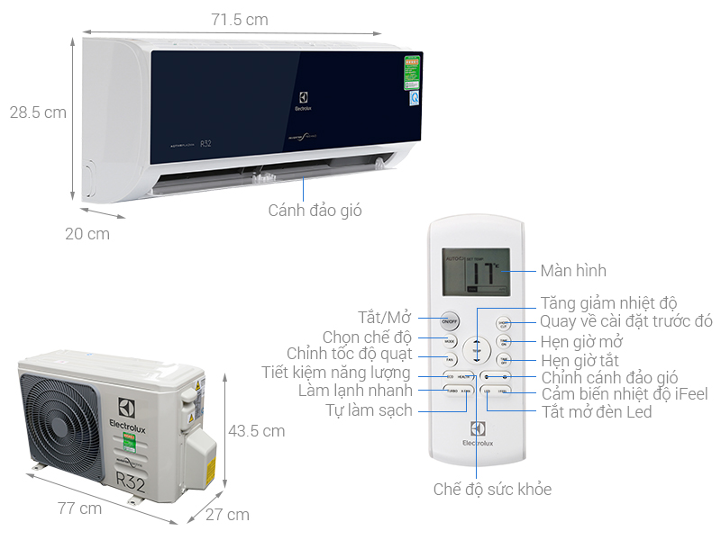 ThÃ´ng sá» ká»¹ thuáº­t MÃ¡y láº¡nh Electrolux Inverter 1 HP ESV09CRO-D1