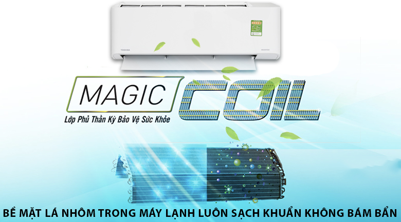 Magic Coil - Máy lạnh Toshiba Inverter 1.5 HP RAS-H13CKCVG-V