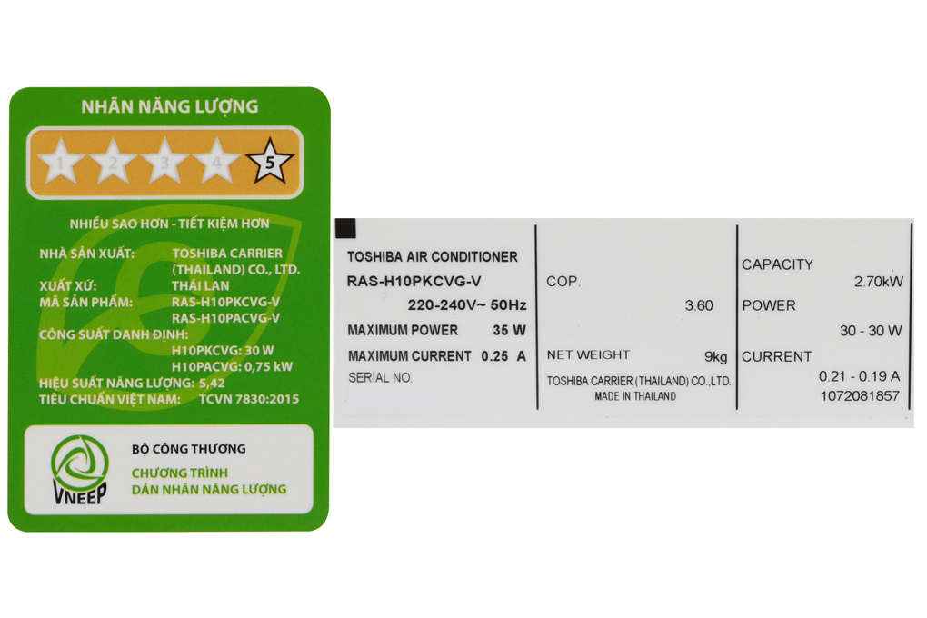 Máy lạnh Toshiba Inverter 1 HP RAS-H10PKCVG - V - 8