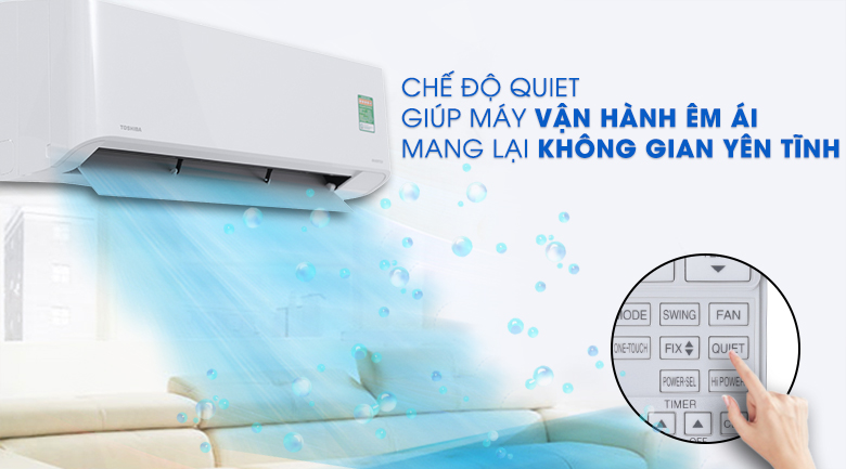 Máy lạnh Toshiba Inverter 1 HP RAS-H10PKCVG - V hoạt động êm ái