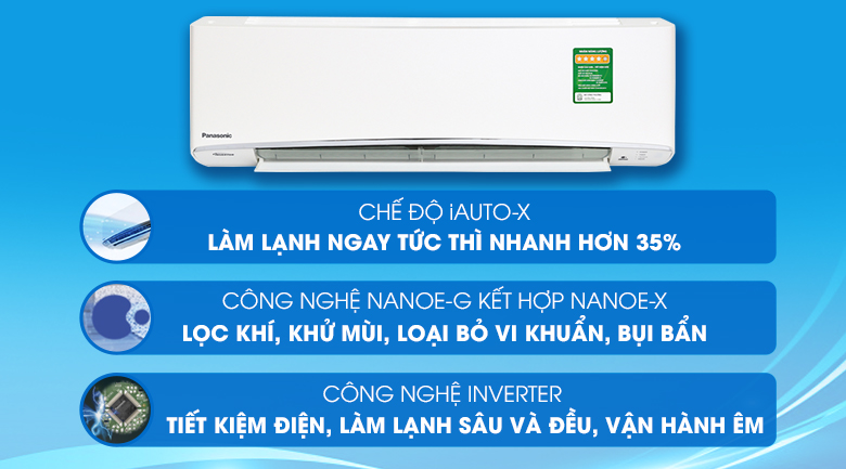 Máy lạnh Panasonic Inverter 1 HP CU/CS-XU9UKH-8, giá rẻ, chính hãng