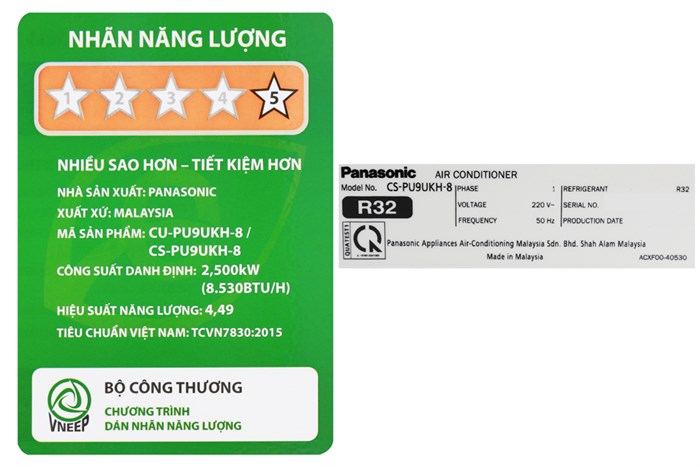 Máy lạnh Panasonic Inverter 1 HP CU/CS-PU9UKH-8 Màu Trắng