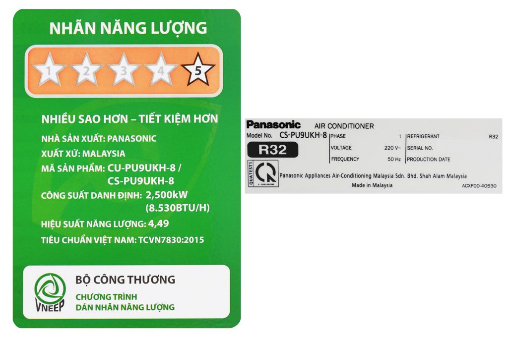 Máy lạnh Panasonic Inverter 1 HP CU/CS-PU9UKH-8 - 9