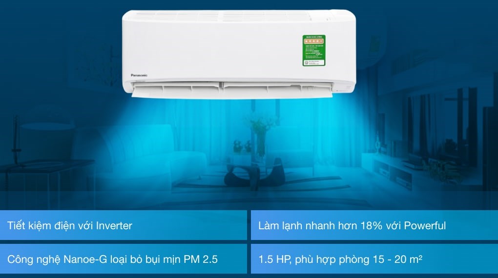 Máy lạnh Panasonic Inverter 1.5 HP CU/CS-PU12UKH-8