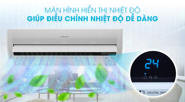 Máy lạnh Samsung Inverter 1.5 HP AR13NVFXAWKNSV - Màn hình hiển thị nhiệt độ