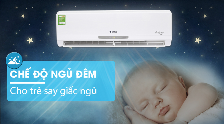 Chế độ ngủ đêm - Máy lạnh Gree Inverter 1 HP GWC09CA-K3DNC2I