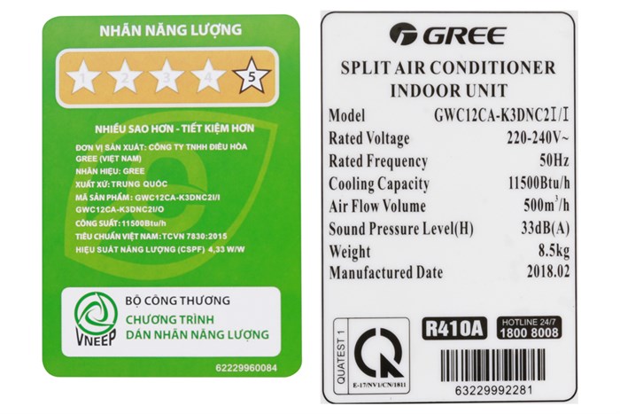 Máy lạnh Gree Inverter 1.5 HP GWC12CA-K3DNC2I Màu Trắng