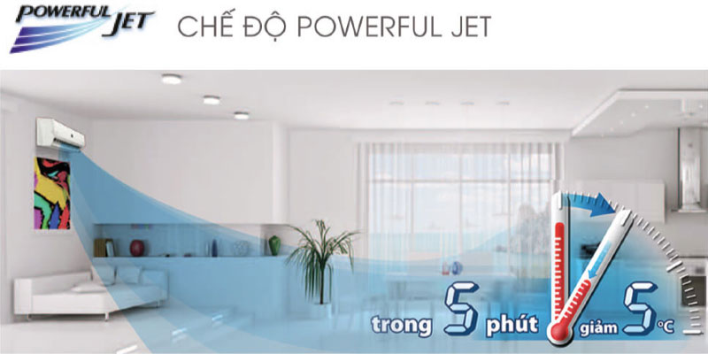 Công nghệ Powerful Jet cho hơi lạnh tức thì Công nghệ Powerful Jet cho hơi lạnh tức thì