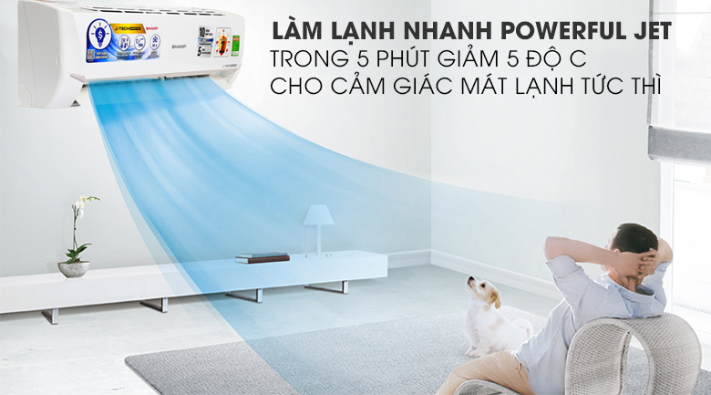 Powerful Jet - Máy lạnh Sharp Inverter 1.5 HP AH-X12VEW