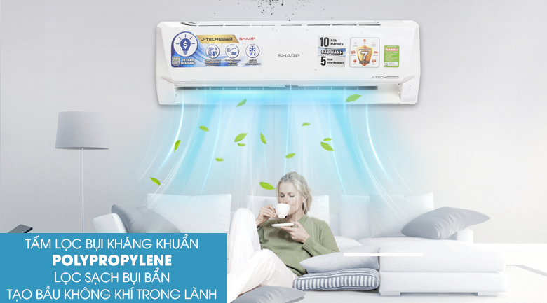 Lưới bụi polypropylene - Máy lạnh Sharp Inverter 2 HP AH-X18VEW